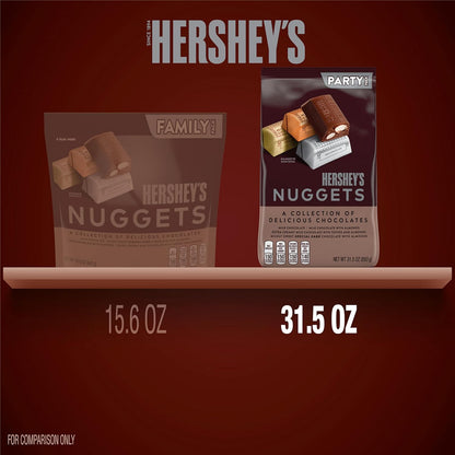HERSHEY'S NUGGETS Assorted Chocolate, Christmas Candy Party Pack, 31.5 oz