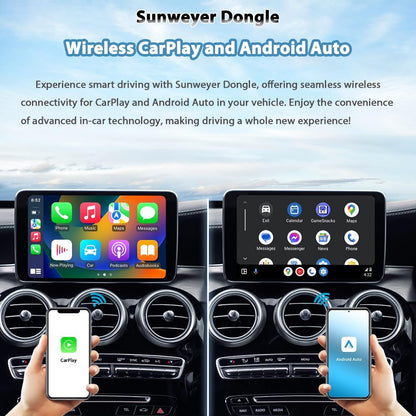 2024 Latest Wireless CarPlay & Android Auto Dongle 2 in 1 Auto Connect Box,USB Type-C Port,Supports Online Updates Wired to Wireless Adapter