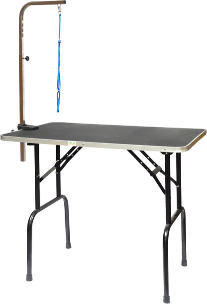 Go Pet Club - 30 Inch Dog Grooming Table - Pet Grooming Table - Foldable, Adjustable Arm, Portable, Non-Slip Grooming Table for Dogs at Home - Black