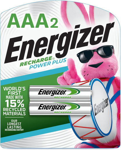 Energizer AAA Batteries, Pre-Charged Triple A Rechargeable Batteries, 2 Count