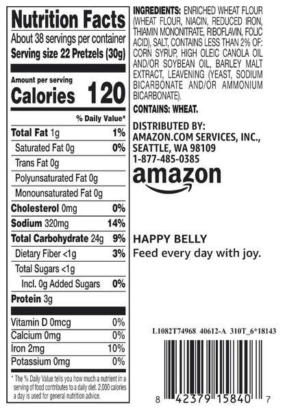 Amazon Brand - Happy Belly Mini Twist Pretzels, 40 ounce (Pack of 1)