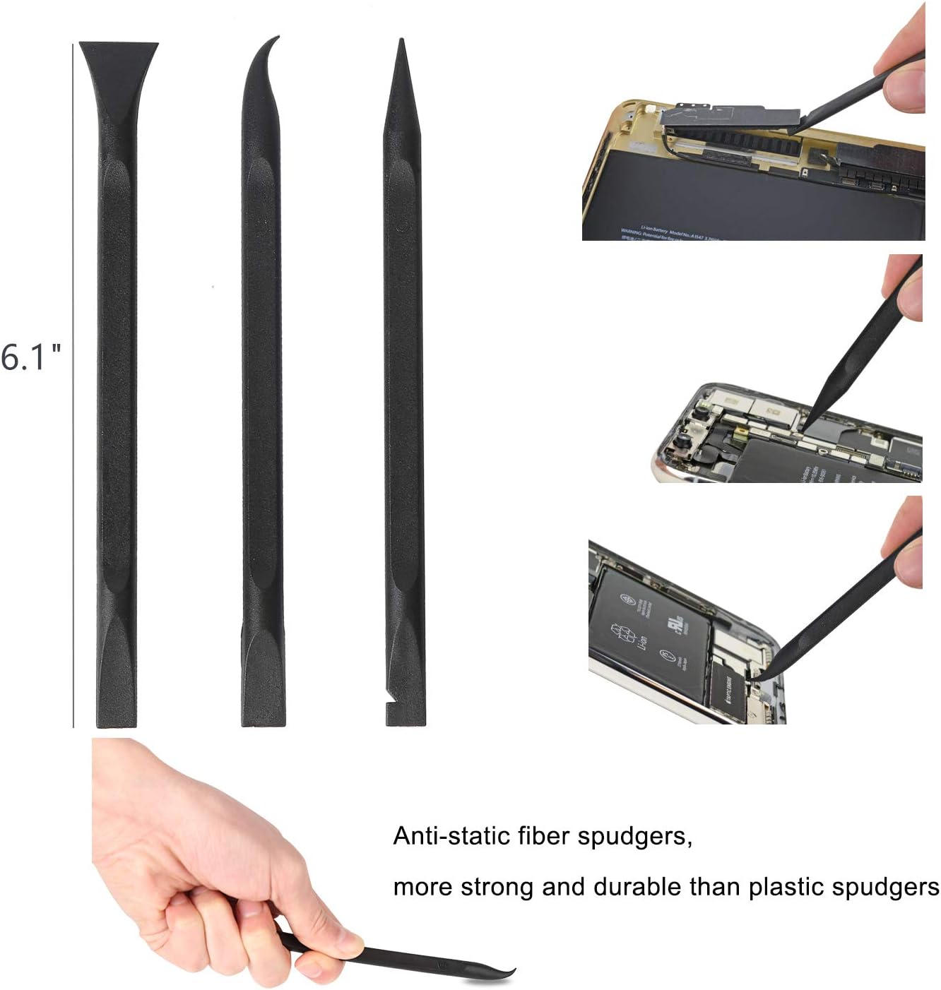 Kaisi Professional Electronics Opening Pry Tool Repair Kit with Metal Spudger Non-Abrasive Nylon Spudgers and Anti-Static Tweezers for Cellphone iPhone Laptops Tablets and More, 20 Piece