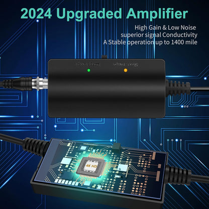 2024 Updated Amplified TV Antenna,1400 Miles Range Indoor/Outdoor Antenna for Smart TV and All Older TV's,Digital TV Antenna with Thick Coaxial Cable and Amplifier