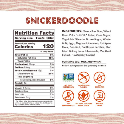 Rip Van Wafels Snickerdoodle Stroopwafels, Healthy Snacks, Non-GMO, Keto Friendly, Office Snacks, Low Sugar (3g), Low Calorie, 12 Pack
