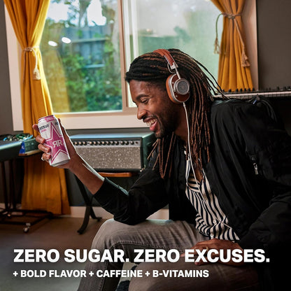 Rockstar Pure Zero Energy Drink, Fruit Punch, 0 Sugar, with Caffeine and Taurine, 16oz Cans (12 Pack) (Packaging May Vary)