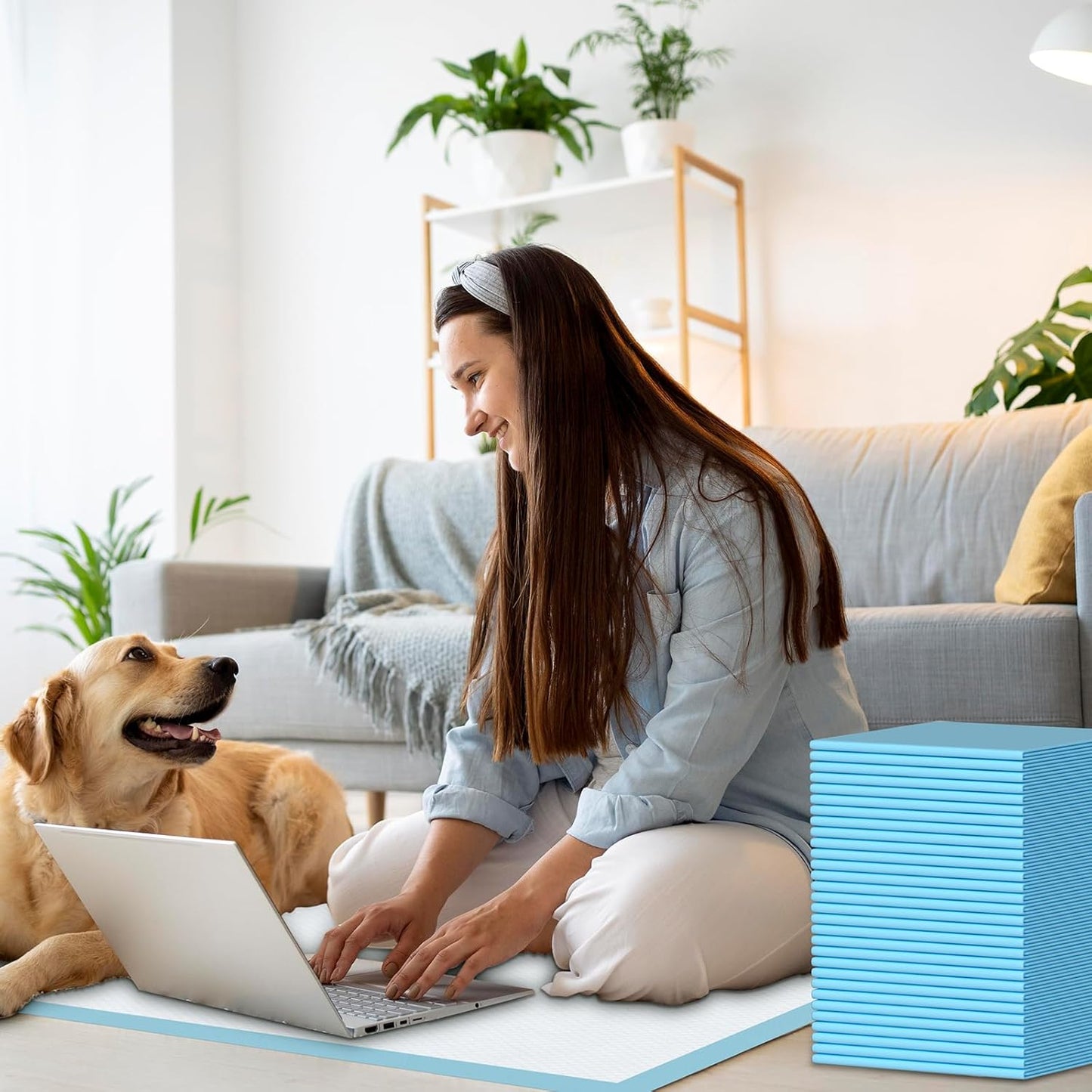 Puppy Pee Pads for Dogs 32"x36" 60 Count, Pee Pads Extra Large, Leak-Proof & Super Absorbent Dog Pee Pads, Thicken Disposable Potty Pads Puppy Training Pads for Cats Rabbits