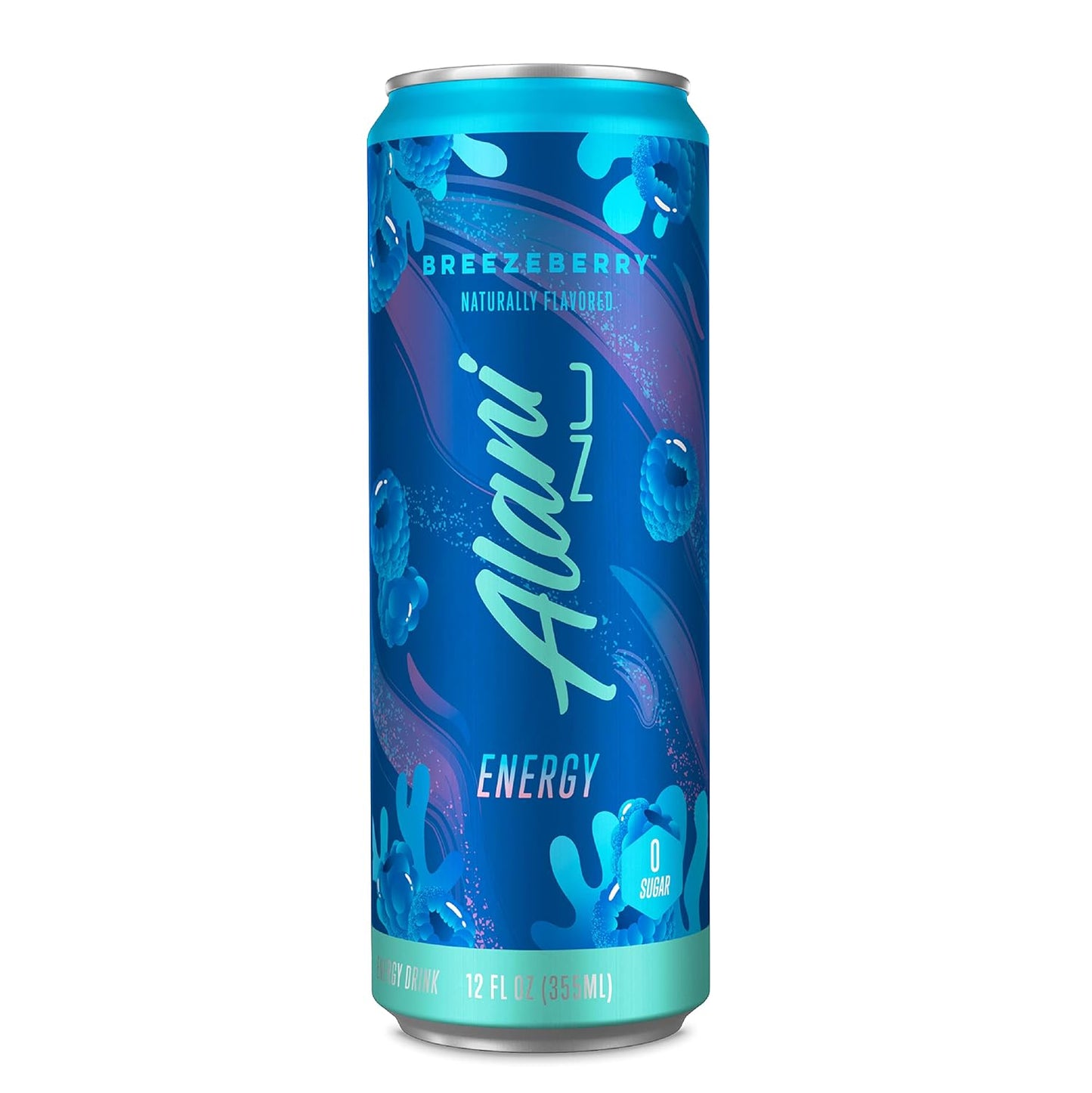 Alani Nu BREEZEBERRY Sugar Free, Low Calorie Energy Drinks | 200mg Caffeine | Biotin B Vitamins | Zero Sugar | 10 Calories | 12 Fl Oz Cans |12 Pack