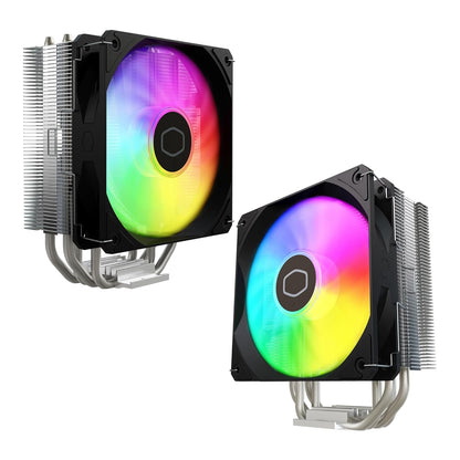 Cooler Master Hyper 212 Spectrum V3 ARGB CPU Air Cooler, 120mm PWM Fan, 4 Heat Pipes, Silver Nickel-Plated Copper, 152mm Tall, AMD Ryzen AM5|AM4, Intel LGA 1851|1700|1200 Brackets