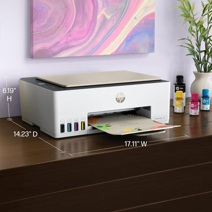 HP Smart-Tank 5000 Wireless All-in-One Ink-Tank Printer with up to 2 years of ink included, mobile print, scan, copy, white, 17.11 x 14.23 x 6.19