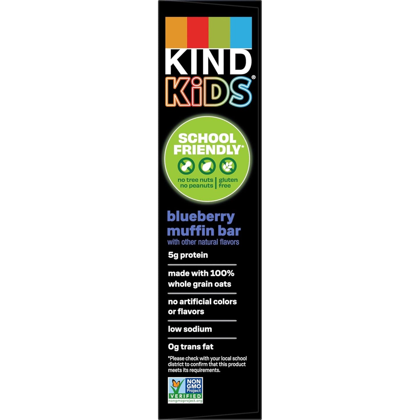 KIND Kids Snacks, Blueberry Muffin Bar, Tree Nut Free, Peanut Free, Gluten Free, Whole Grains and Oats, 5g Protein, 5 Count