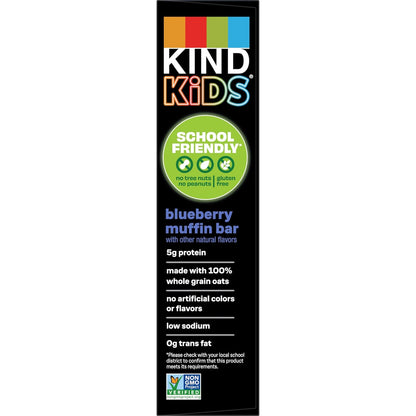 KIND Kids Snacks, Blueberry Muffin Bar, Tree Nut Free, Peanut Free, Gluten Free, Whole Grains and Oats, 5g Protein, 5 Count