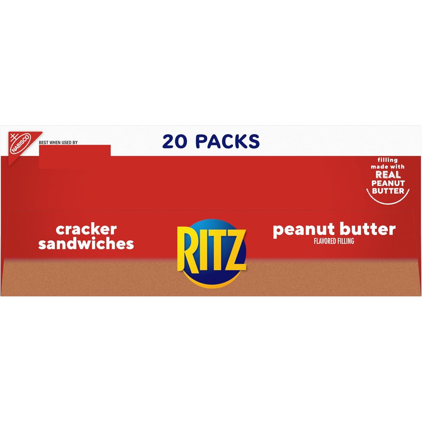 RITZ Peanut Butter Sandwich Crackers, 20 Snack Packs (6 Crackers Per Pack)