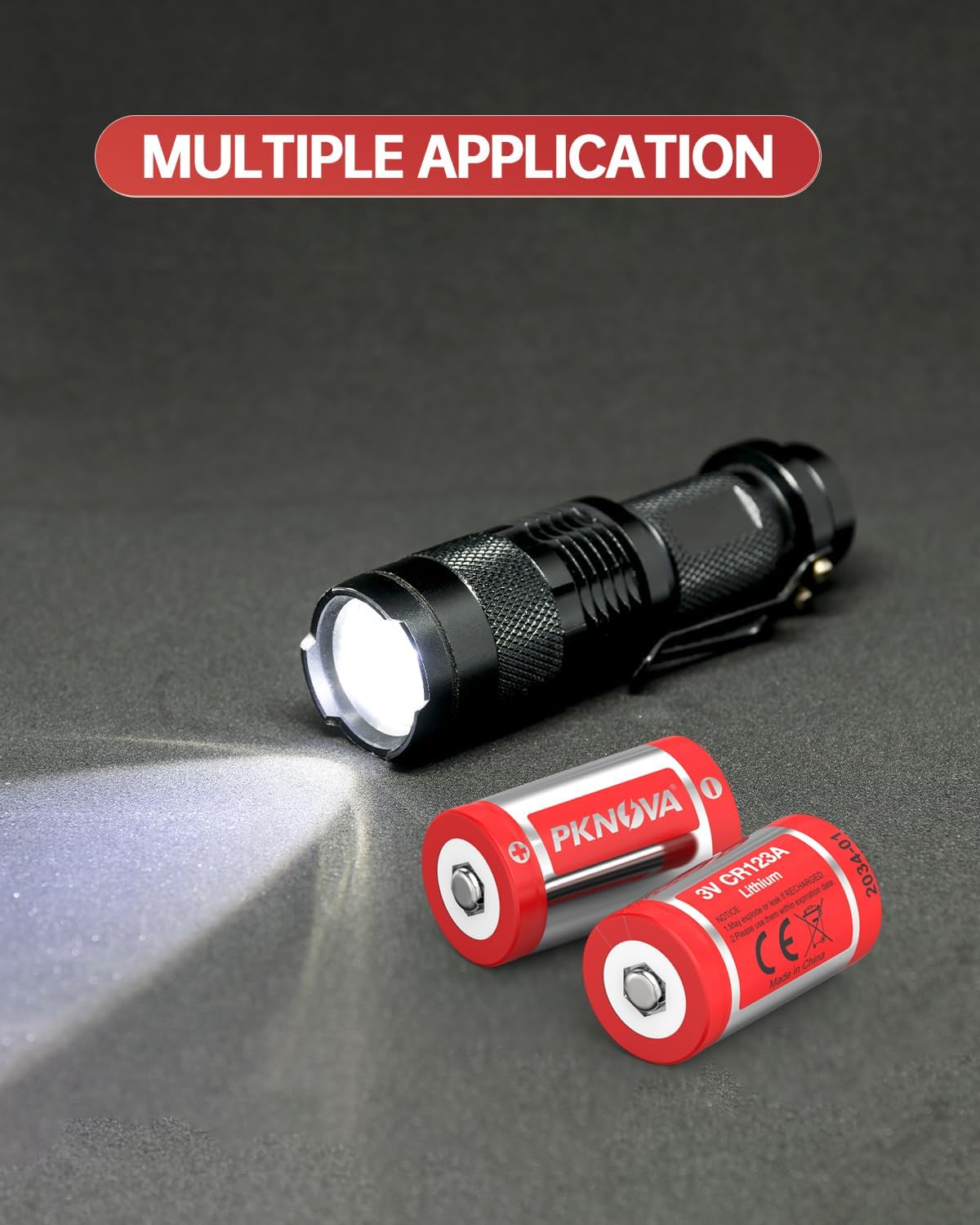 CR123A Lithium Battery, 8 Count, 3 Volt 123 Batteries for Flashlight, Home Safety and Security Devices, 10 Year Shelf Life