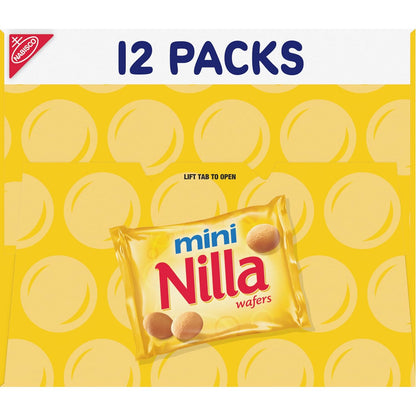 Nilla Wafers Mini Cookies, Vanilla Wafers, 12 Snack Packs
