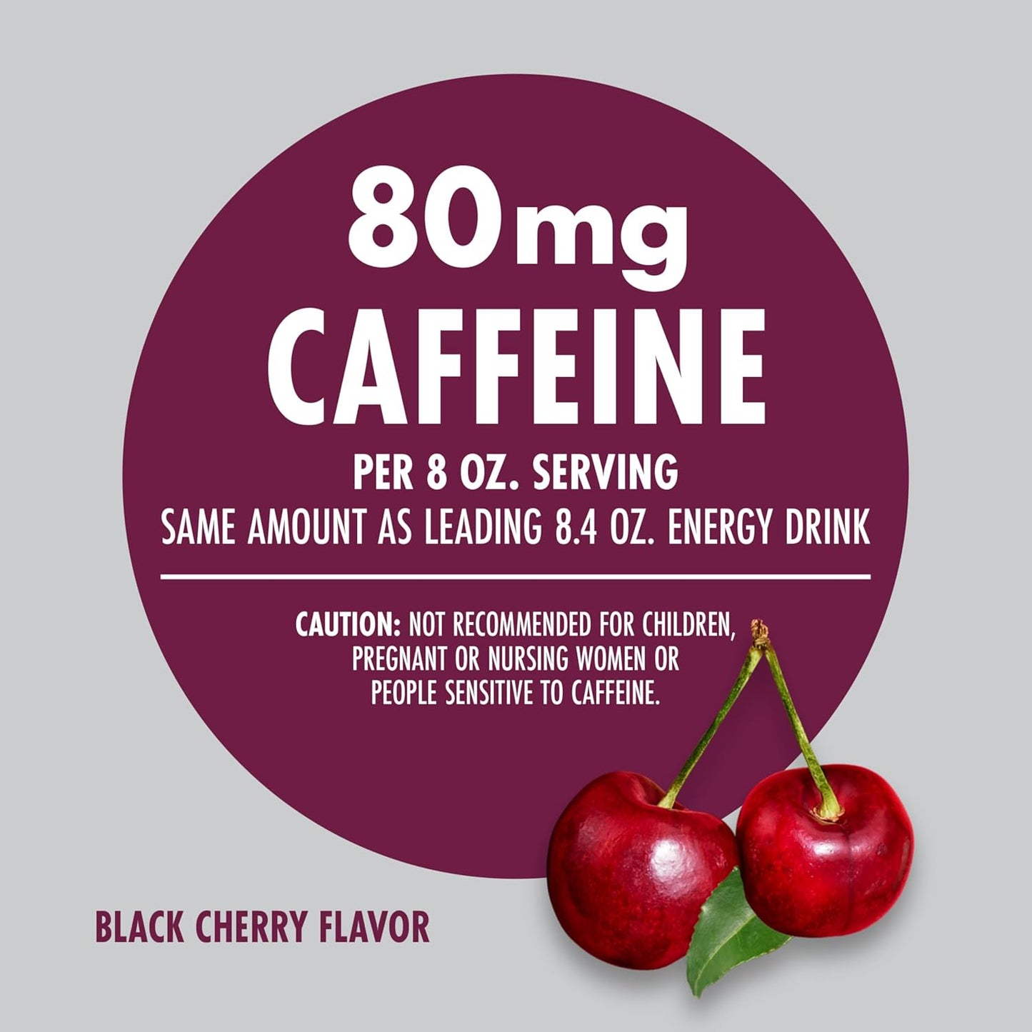 V8 +Energy Black Cherry Juice Energy Drink, 8 fl oz Can (6 Pack)