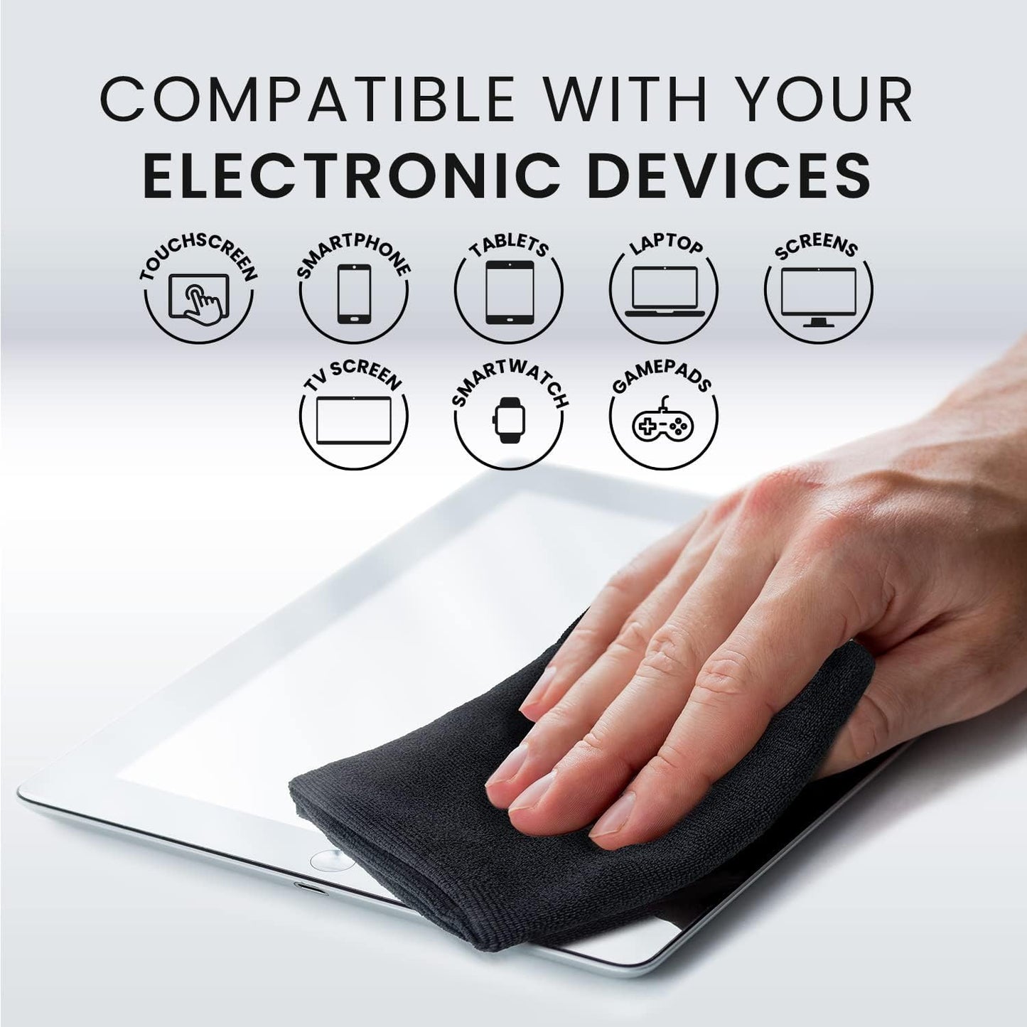 EVEO Electronic Wipes Screen Cleaner-TV Screen Cleaner Wipes, Computer Screen Cleaner, Laptop Screen Cleaner, ipad & Monitor Cleaner, TV Cleaner Screen Cleaning Wipes - [90 Wipes + Microfiber Cloth ]