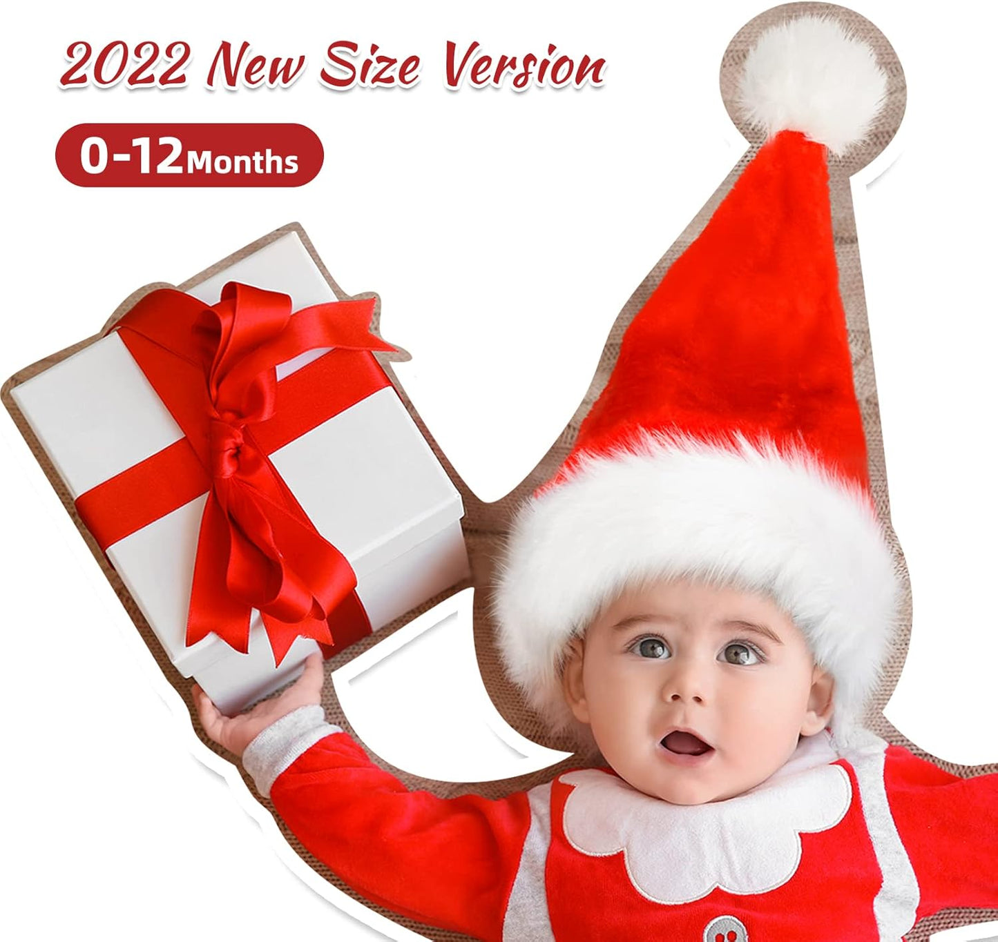 JUANANIUG Baby Santa Hat: Christmas Hat for Infant Newborn - Extra Thicken Classic Fur for Christmas New Year Festive Xmas Holiday Party Supplies