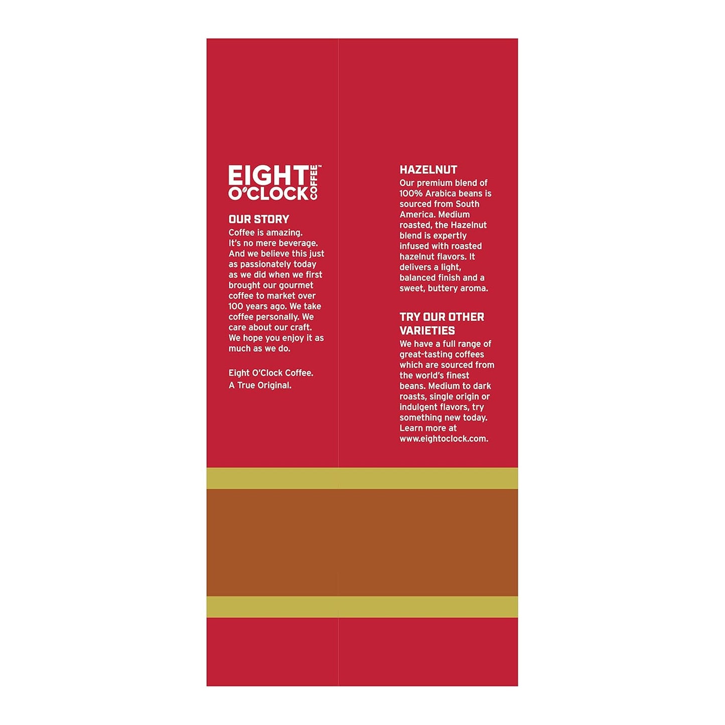 Eight O'Clock Coffee Hazelnut, 30 Ounce (Pack of 1), Medium Roast, Ground Coffee, Buttery, Smooth & Nutty, 100% Arabica
