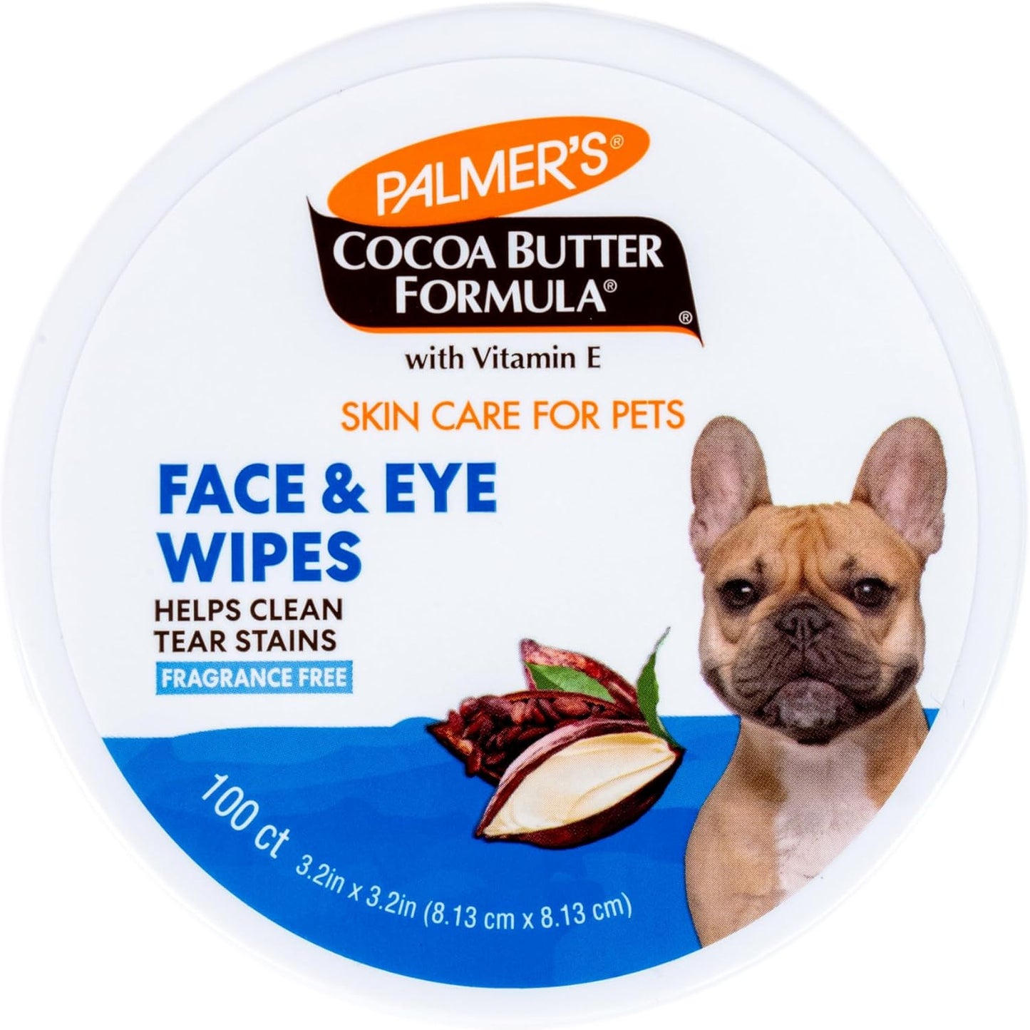 Palmer's for Pets Palmer's for Pets Facial Cleansing Pads with Cocoa Butter 100ct; Small Face Wipes for Dogs with Vitamin E and Cocoa Butter, Dog Eye Cleaning Wipes