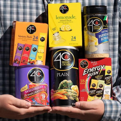 4C Powdered Drink Mix Canister, Wildberry Pomegranate 6 Pack, 9 Quarts, Family Sized Bin, Thirst Quenching Flavors