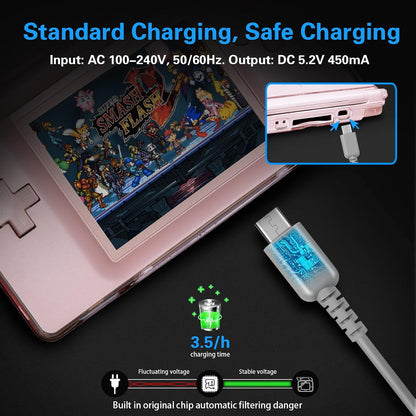 DS Lite Charger Kit Compatible with Nintendo DS Lite 100-240V Wall Plug Adapter with 4 Stylus Pen for Nintendo DS Lite