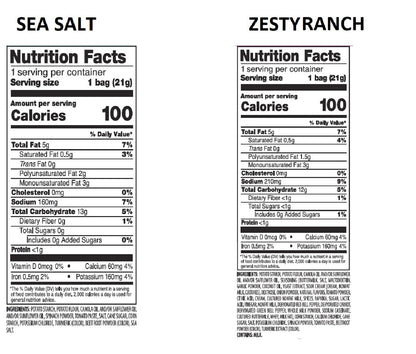 Sensible Portions Veggie Straws Multi-Pack, Sea Salt and Zesty Ranch Flavor, Gluten-Free Chips, Individual Snacks, 0.75 Ounce Bag, 10-Pack