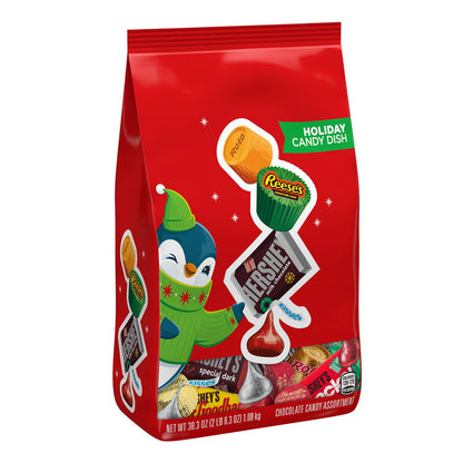 HERSHEY'S, REESE'S, ROLO, and KISSES Assorted Chocolate, Christmas Stocking Stuffer Candy Bulk Bag, 36 oz