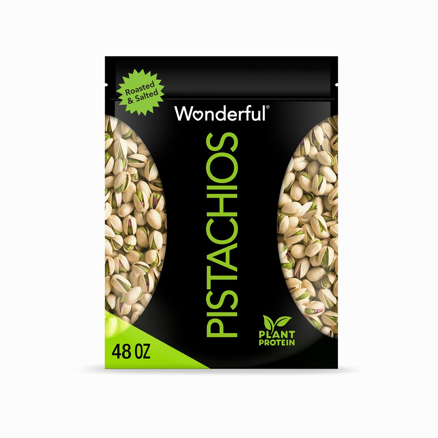 Wonderful Pistachios In Shell, Roasted & Salted Nuts, 48 Ounce Resealable Bag, Protein Snacks, Bulk Snacks, Healthy Snacks for Adults