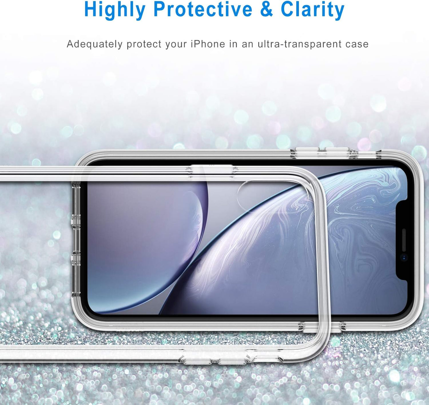 JETech Case for iPhone XR 6.1-Inch, Non-Yellowing Shockproof Phone Bumper Cover, Anti-Scratch Clear Back (Clear)