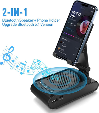 Gifts for Men, Cell Phone Stand with Wireless Bluetooth Speaker, Birthday Gifts for Boyfriend Him Husband Christmas, Stocking Stuffers for Adults, White Elephant Gifts for Adults
