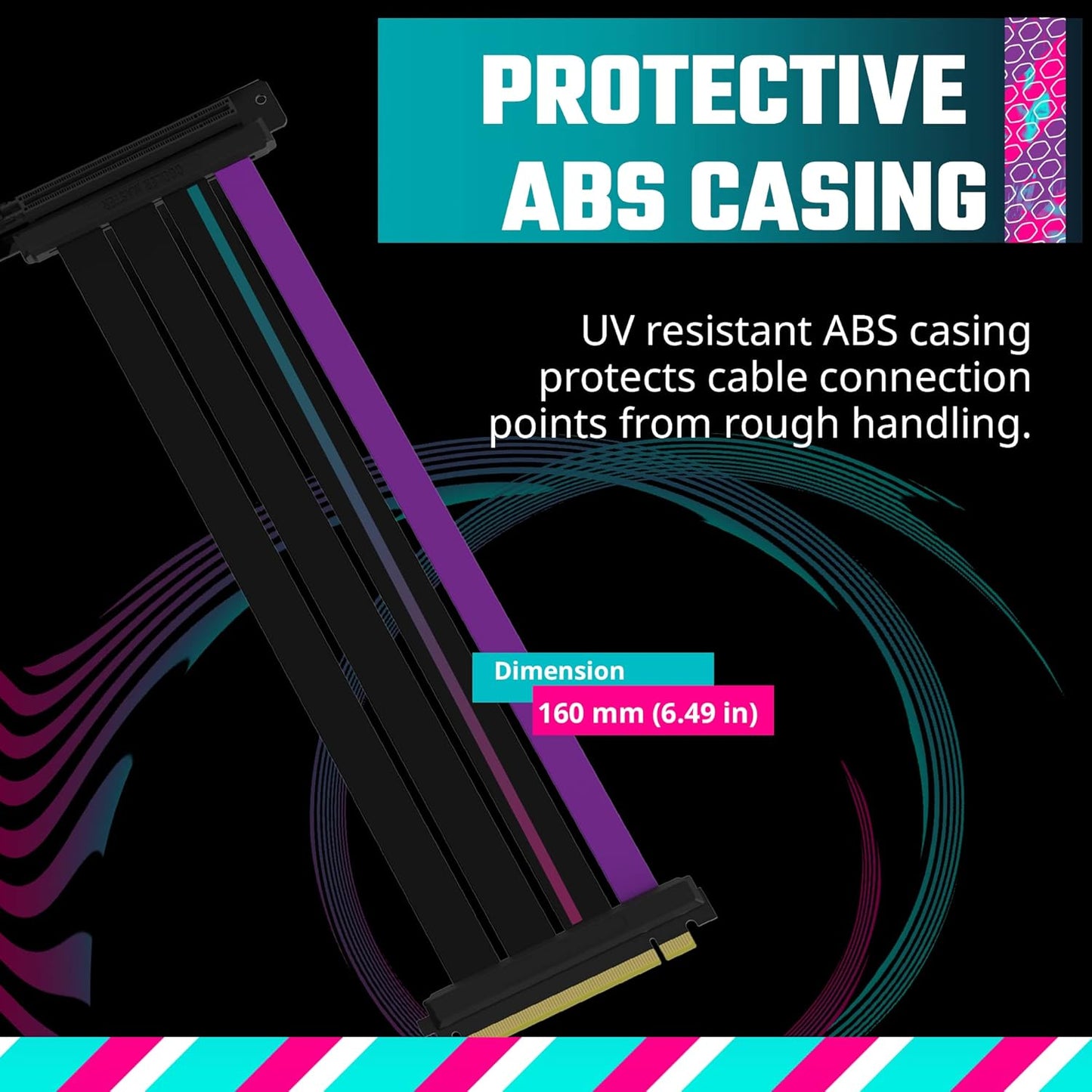 Cooler Master MasterAccessory Vertical GPU Card Holder Kit V3 Black, Premium Riser Cable PCI-E 4.0 x16-165mm, PCIe 3.0 Compatible, Adjustable Length for E-ATX|ATX|Micro ATX Case (MCA-U000R-KFVK03)