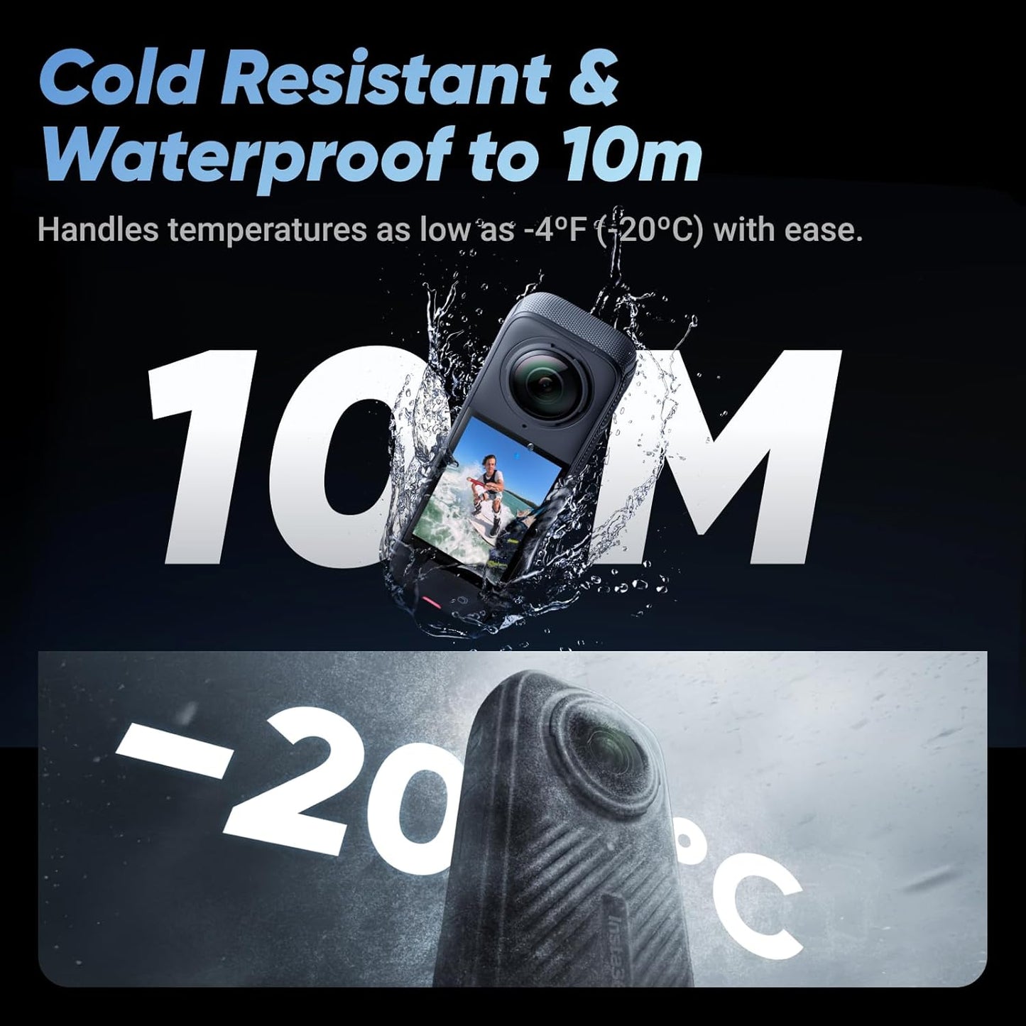 Insta360 X4 Standard Bundle - Waterproof 8K 360 Action Camera, 4K Wide-Angle Video, Invisible Selfie Stick Effect, Removable Lens Guards, 135 Min Battery Life, AI Editing, Stabilization