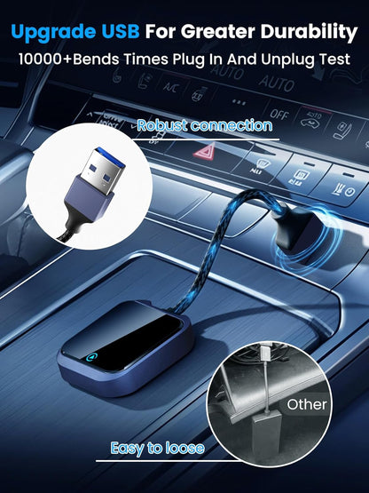 Carplay Wireless and Android Auto Wireless Adapter with Fast Stable 5Ghz WiFi Bluetooth, Wireless Android Auto Car Adapter Applies to Cars After 2016 & Phone with Android10+& USB-A/Type-C