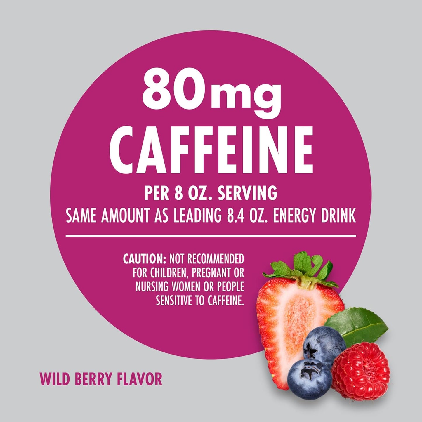 V8 +ENERGY Wild Berry Flavored Energy Drink, 8 fl oz Can (Pack of 6)