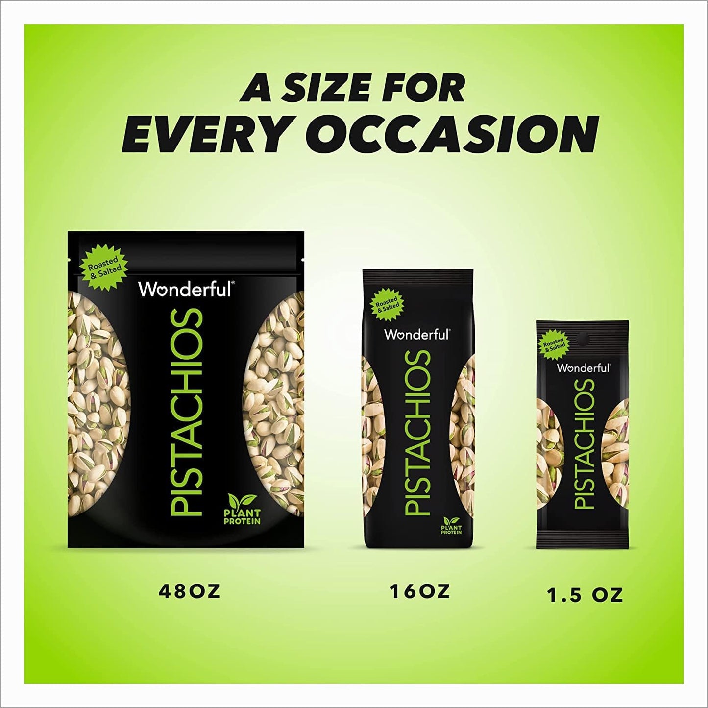 Wonderful Pistachios In Shell, Roasted & Salted Nuts, 48 Ounce Resealable Bag, Protein Snacks, Bulk Snacks, Healthy Snacks for Adults