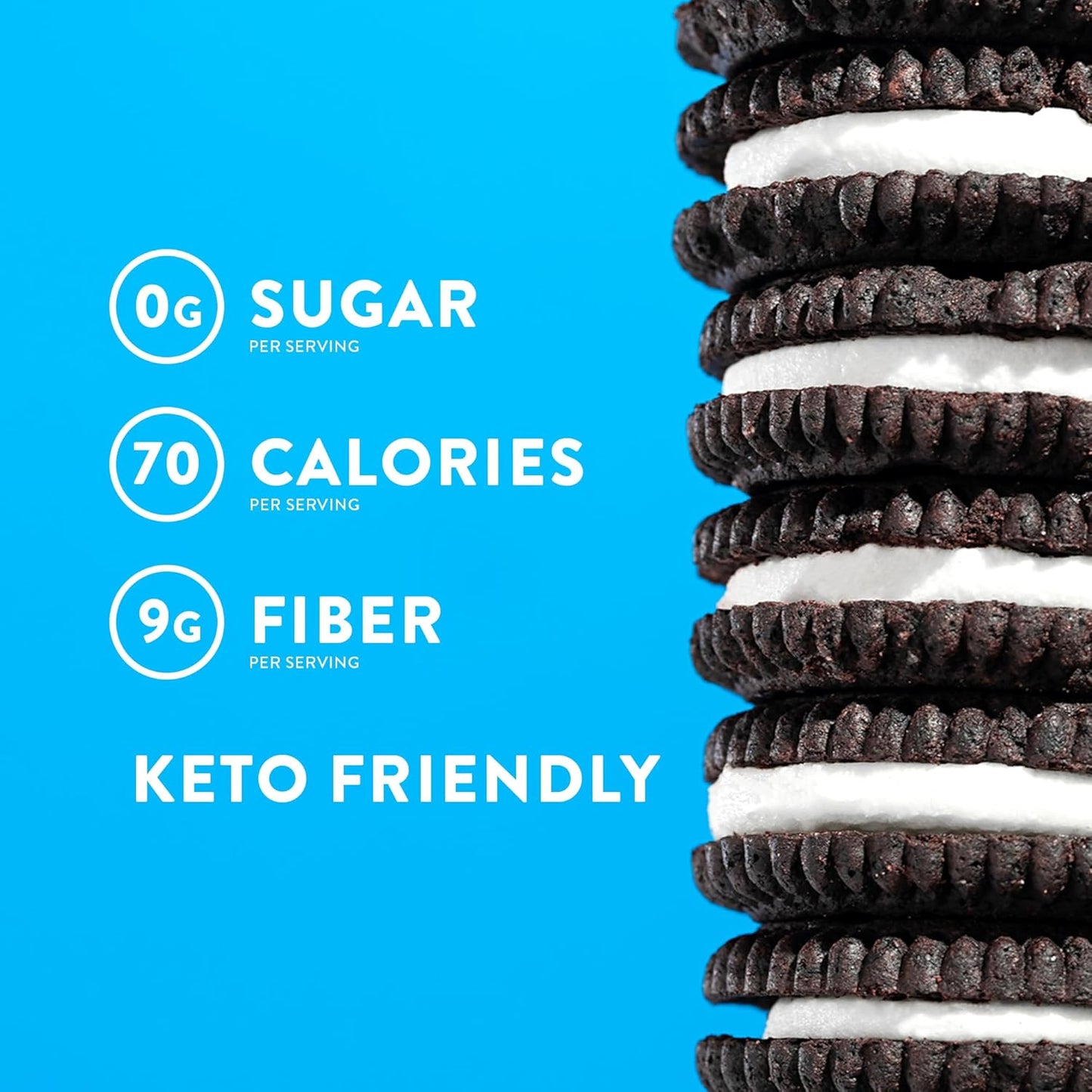 HighKey Sugar Free Sandwich Cookies - Low Calorie, Keto-Friendly Snack With Zero Sugar and Gluten Free - 30 Count