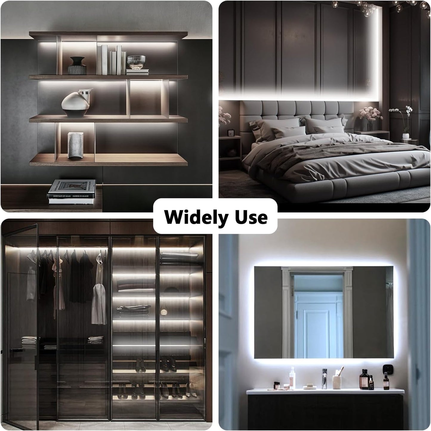 dalattin White LED Strip Lights, 20ft Dimmable Super Bright 24V Led Tape Light 6500K 360 LEDs Lights for Bedrooms, Mirror, Kitchen, Home Decoration Daylight White
