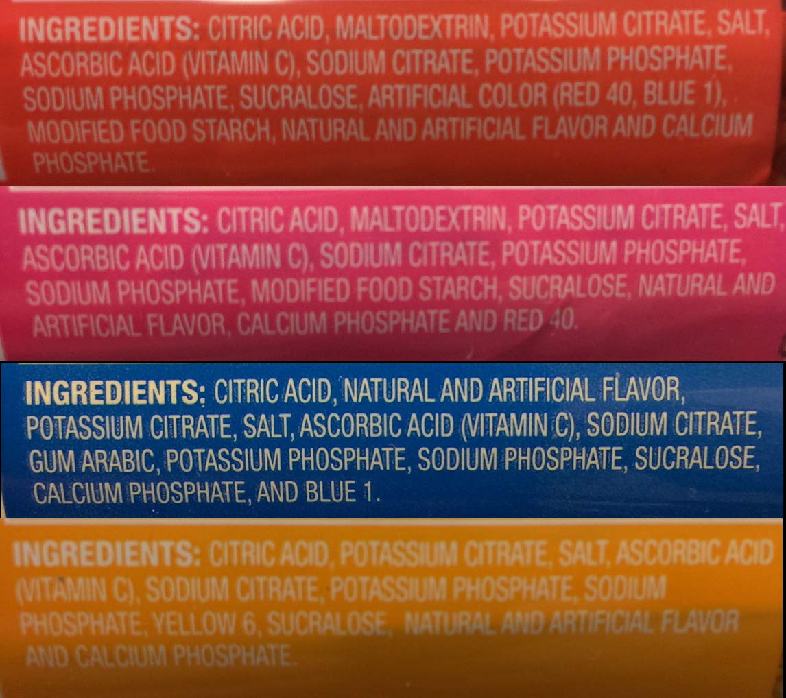 Sqwincher Qwik Stik 10 Count Tubes Variety Bundle -Powder, 1 Tube Each, orange