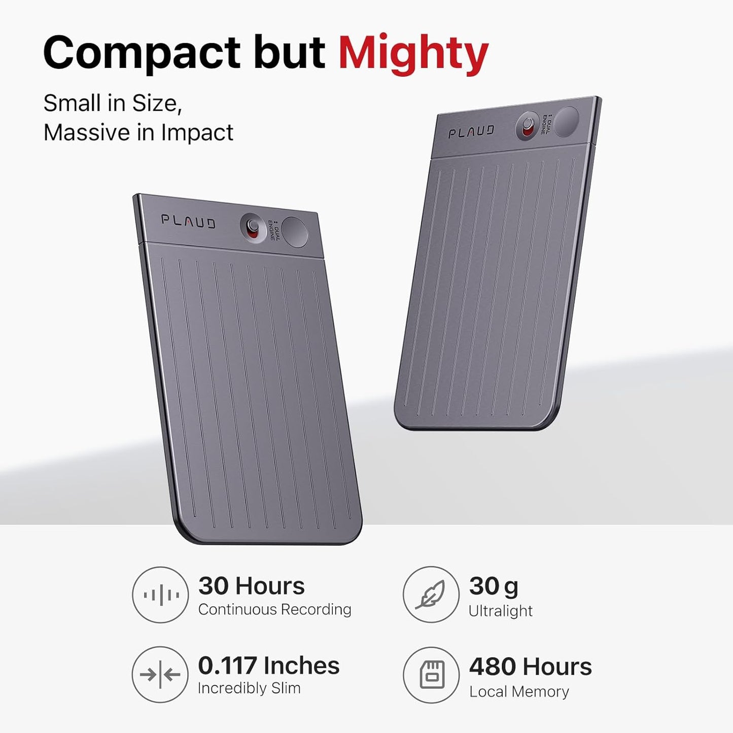 AI Voice Recorder, PLAUD Note Voice Recorder w/Case, App Control, Transcribe & Summarize Empowered by ChatGPT, Support 59 Languages, 64GB Memory, Audio Recorder for Lectures, Meetings, Calls, Black