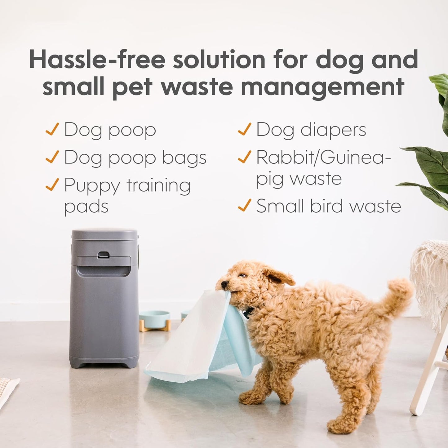 Pail | Dog Waste Disposal System for Outdoor and Indoor Odor Control | Dog Poop Trash can | Includes 1 Square Refill Bag That Lasts up to 2 Months