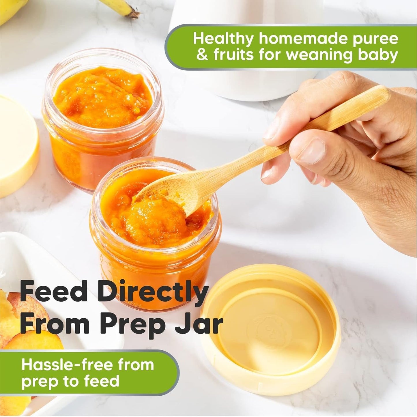 KeaBabies 12pk 4oz Glass Baby Food Containers - Leak-Proof, Microwavable Small Baby Glass Jars with Lids, Baby Food Storage Containers, Baby Snack Containers, BPA-Free Baby Food Jars (Nord)