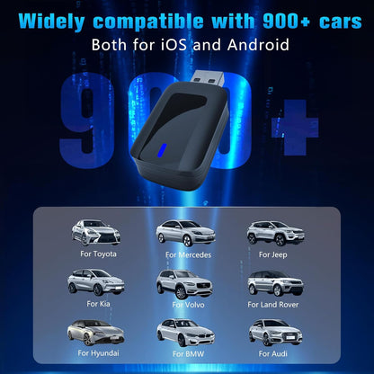 CarPlay Wireless Adapter for iPhone and Android Auto, Wireless CarPlay Dongle for Cars from 2016 and iOS 10+ USB Type-C (CarPlay Wireless Adapter)