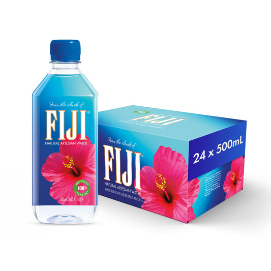 FIJI Natural Artesian Bottled Water 500 mL / 16.9 Fl Oz, 6 Count (Pack of 4)