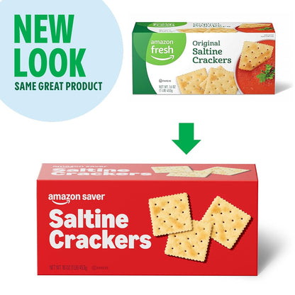 Amazon Saver, Saltine Crackers, 16 Oz (Previously Happy Belly, Packaging May Vary)