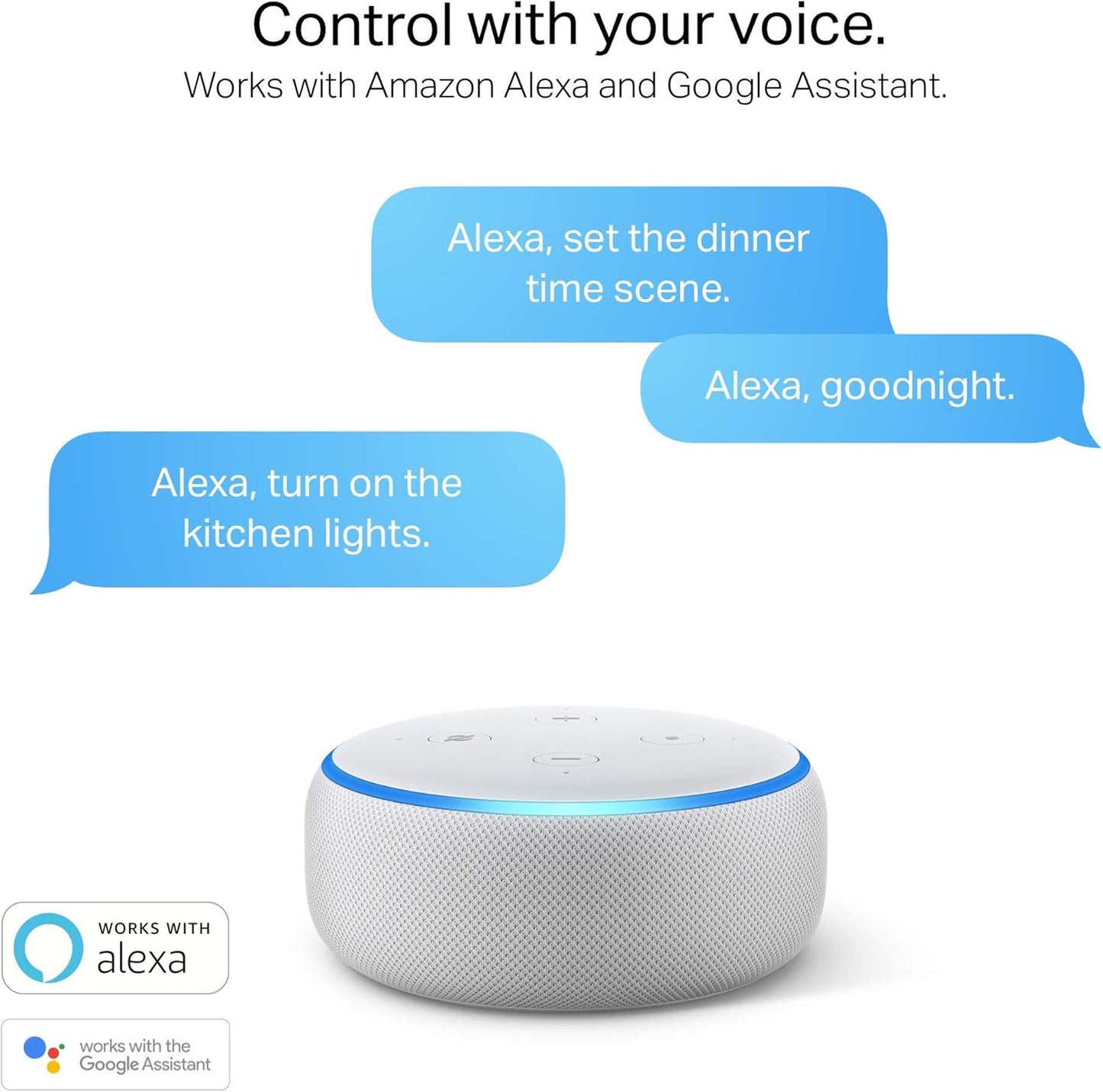 Kasa Smart Plug Power Strip KP303, Surge Protector with 3 Individually Controlled Smart Outlets and 2 USB Ports, Works with Alexa & Google Home, No Hub Required , White