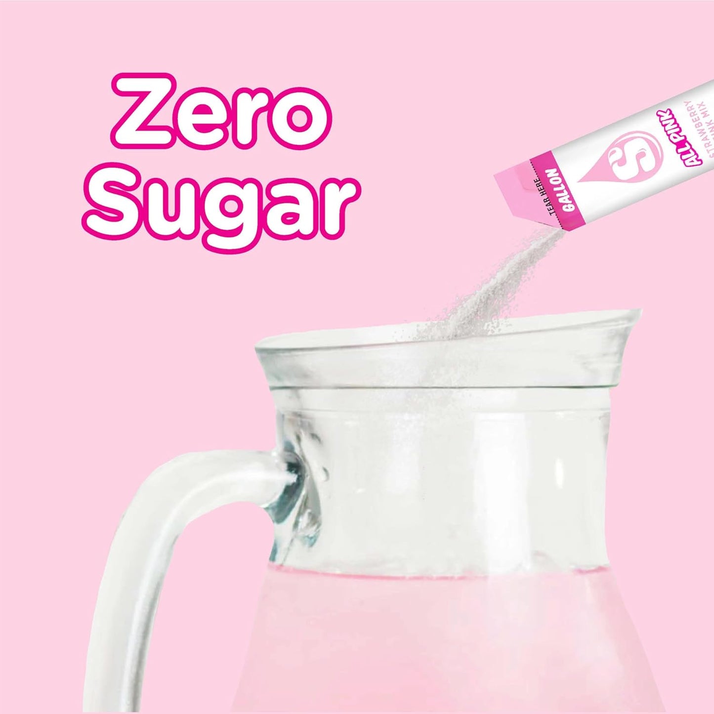 Starburst Gallons To Go Powdered Drink Mix, 8-Count Box (6 Pack), All Pink Strawberry - Low Calorie and Zero Sugar Drink Mix, Each Stick Makes 1 Gallon-Sized Pitcher