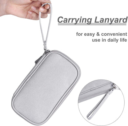 Electronics Accessories Organizer Pouch Bag, Designed for Power Adapter/Charger/Cables/Mouse, for Travel (Light Grey)