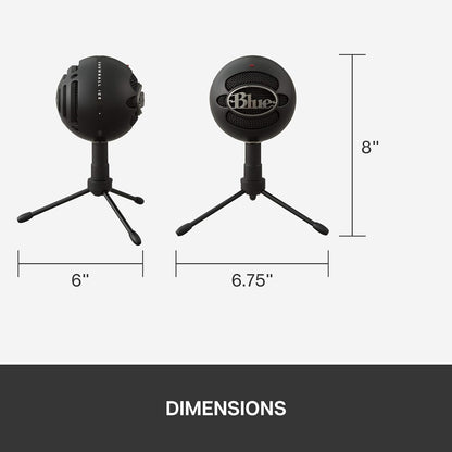 Blue Snowball iCE USB Microphone for PC, Mac, Gaming, Recording, Streaming, Podcasting, with Cardioid Condenser Mic Capsule, Adjustable Desktop Stand and USB Cable, Plug 'n Play - Black