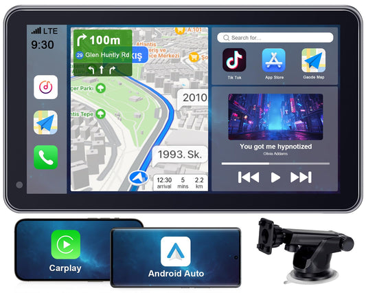 Carplay for Apple Portable Car Screen: Easy Setup 7 Inch Android Auto - Wireless Car Play Touchscreen with GPS Navigation,Bluetooth, FM,Mirror Link,Siri