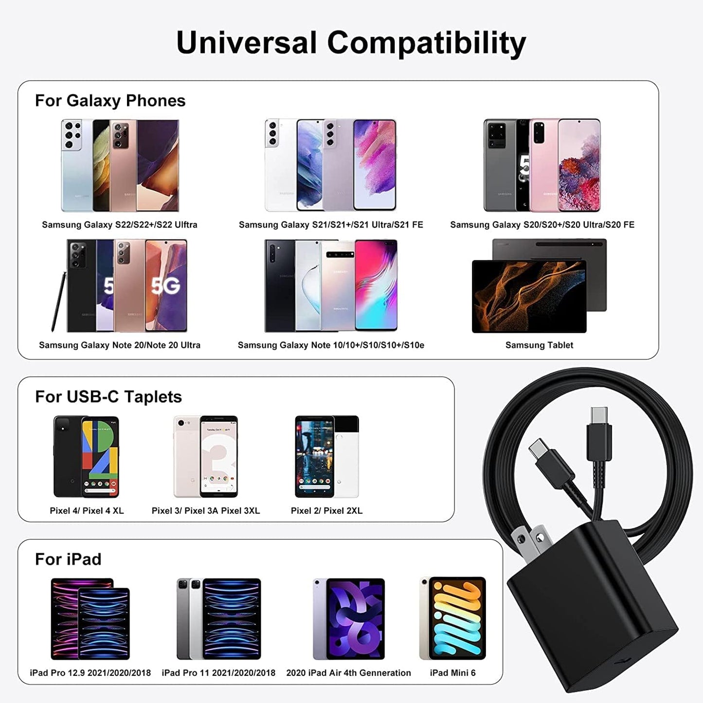 2Pack 45W Super Fast Charger Type C 10ft, USB C Wall Charging and Long Android Phone Charger Cable Cord for Samsung Galaxy S24 Ultra/S24 Plus/S24+/S23 Ultra/S23+/S22 Ultra/S22 Plus/S21/Note 20/Note10+
